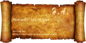 Horváth Ajna névjegykártya